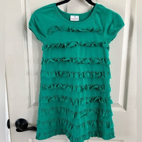 Hanna Andersson Green Ruffle Dress Sz 120 (US 6/7) - Picture 2 of 15